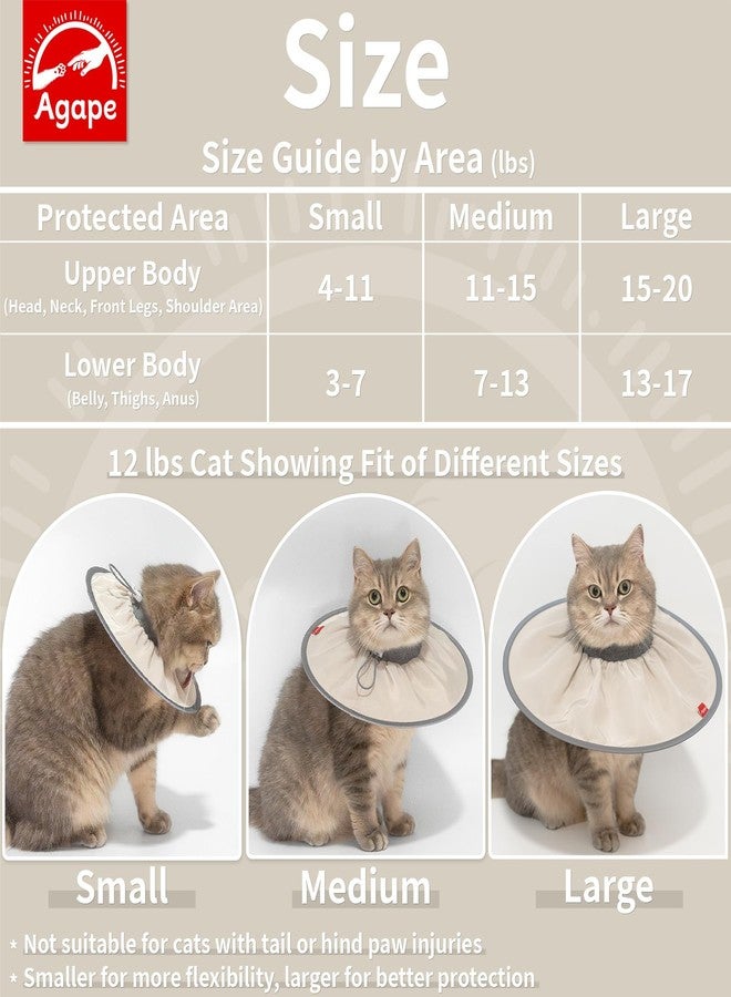 Agape Comfortable Cat Cone, Lightweight Cat Cone Collar Soft, Recovery Collar for Cats After Surgery to Stop Licking & Scratching, Protective E Collar for Small, Medium, and Large Cats for Wound Care - Image 5