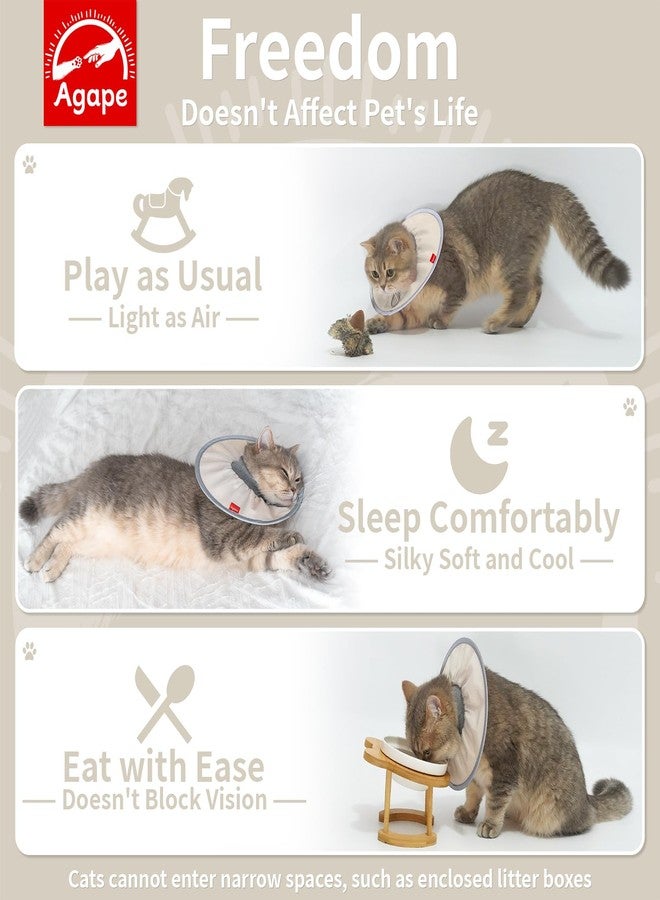 Agape Comfortable Cat Cone, Lightweight Cat Cone Collar Soft, Recovery Collar for Cats After Surgery to Stop Licking & Scratching, Protective E Collar for Small, Medium, and Large Cats for Wound Care - Image 3