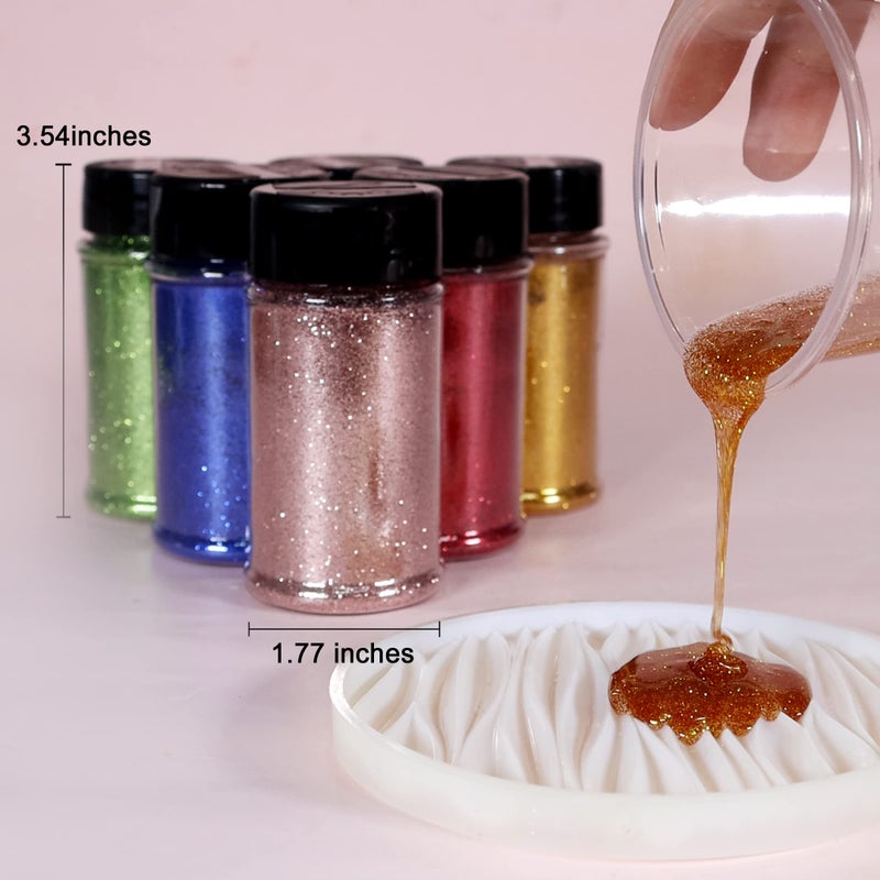 Renfio Ultra Fine Glitter Powder Metallic Resin Glitter 2.11 Oz (60g) PET Flakes Crafts Sequins 1/128" 0.008" 0.2mm Epoxy Chips Flakes for Tumblers Slime Roses Decoration - Eggplant Purple - Image 4