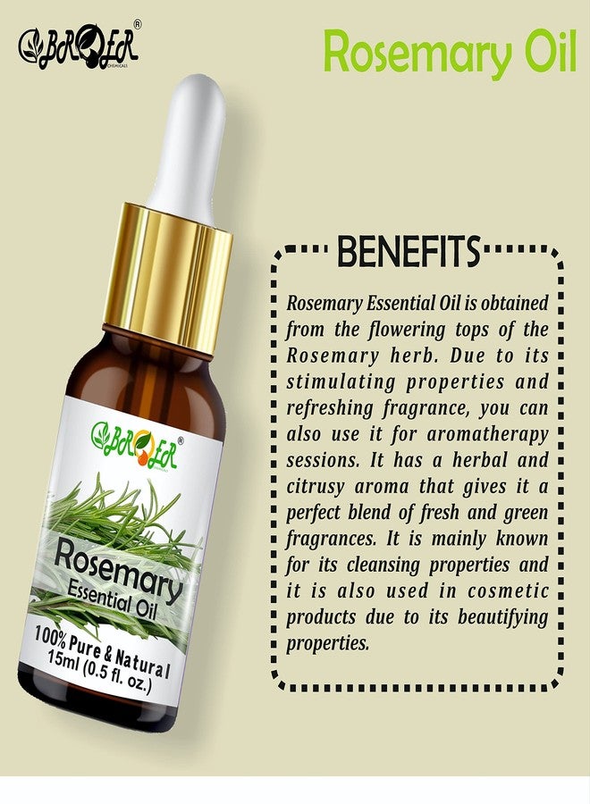 BROER Rosemary Essential Oil and Orange Essential Oil Combo Pack for Hair Growth, Moisturizing Skin, Hair Nourishment - 100% Pure, Natural & Undiluted Refreshing Essential Oils (pack of 2) 30ml - Image 2