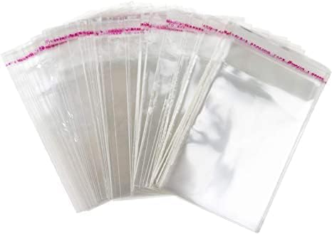 Webshoppers Self Adhesive Resealable transparent Pack of 100 712inch 100 Pcs BOPP plastic covers for packingplastic bags - Image 1