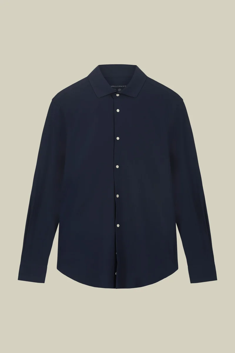 Doppelganger White Men's stretch shirt with classic collar in Oxford fabric - White for Men | Best Price UAE