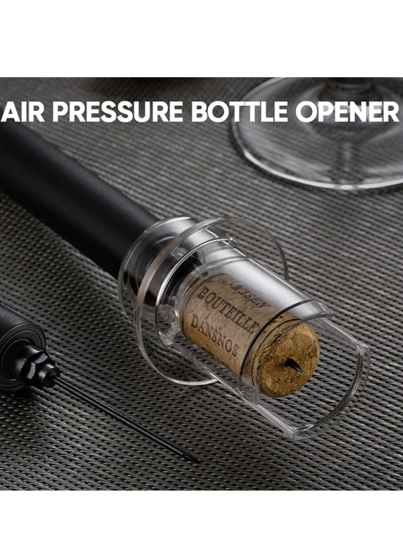 SOLARAE Air Pressure Pump Bottle Opener with Foil Cutter, Aerator Pourer,Vacuum Stopper(4PCS), Simple Cork Remover, Efficient Corkscrew Bottle Opener, Great for Wine Lovers, Perfect Wine Gift - Image 3