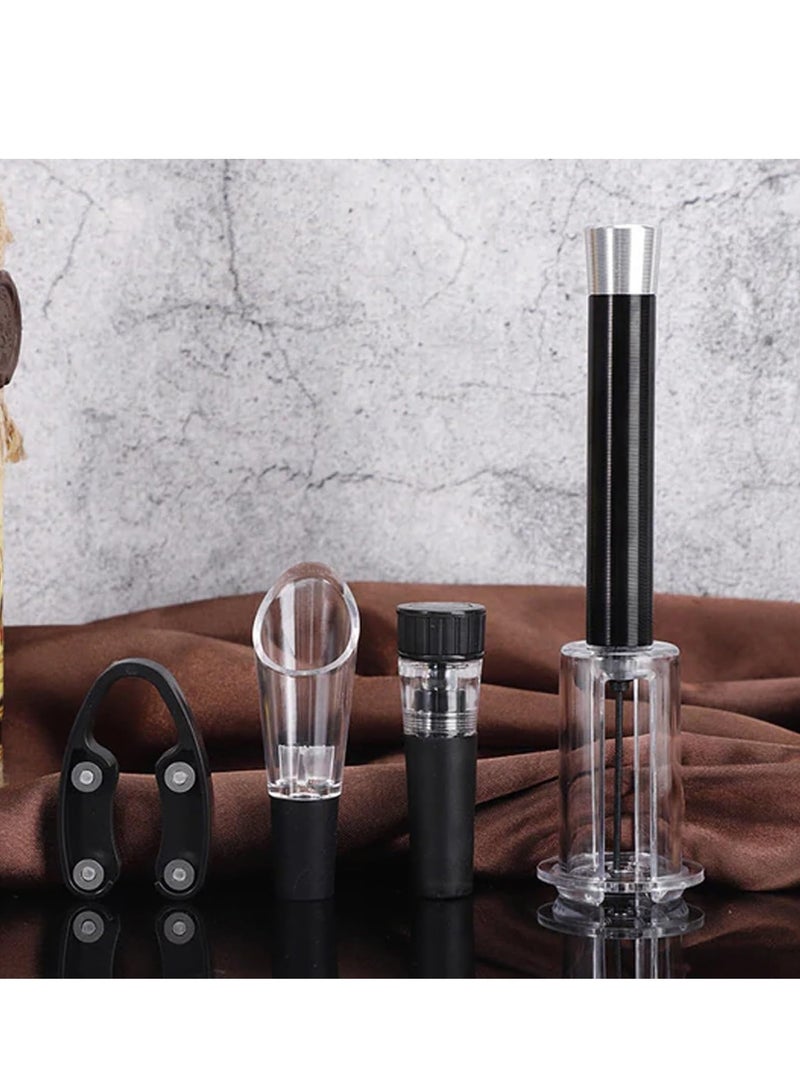 SOLARAE Air Pressure Pump Bottle Opener with Foil Cutter, Aerator Pourer,Vacuum Stopper(4PCS), Simple Cork Remover, Efficient Corkscrew Bottle Opener, Great for Wine Lovers, Perfect Wine Gift - Image 2
