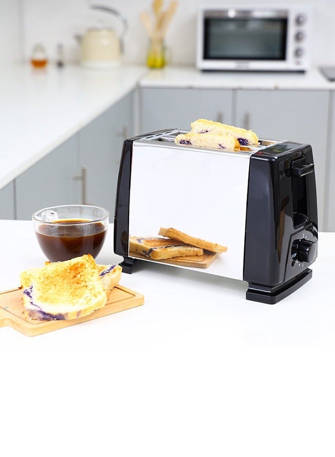 JoyousSto 2 Slice Stainless Steel  Toaster, With Auto Pop-Up, Lift & Look Feature, Cancel, Reheat & Defrost Functions,Auto Cut Off, 6 Browning Settings, Extra Wide Slots, Removable Easy to Clean Crumb Tray - Image 2