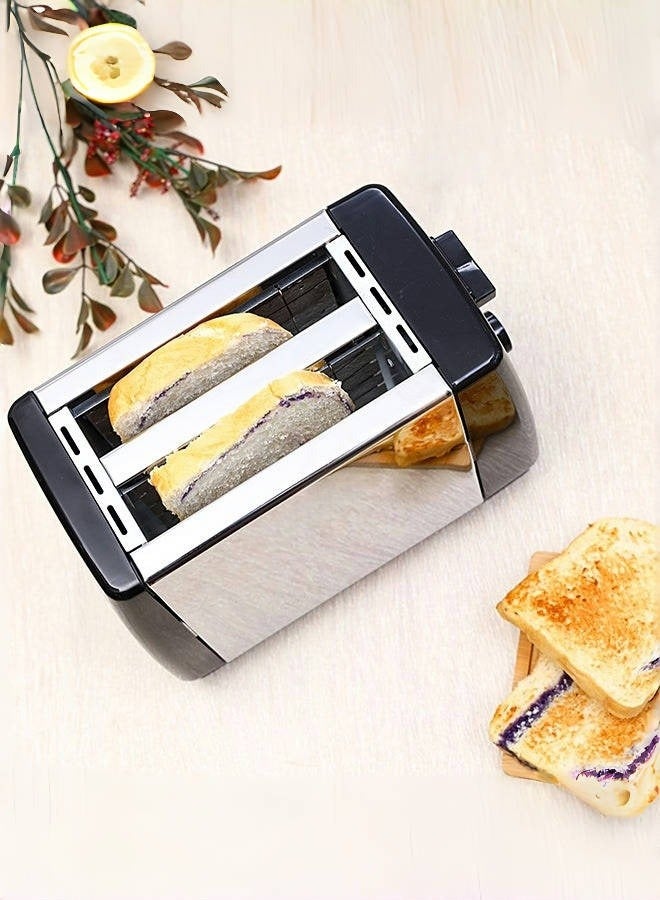 JoyousSto 2 Slice Stainless Steel  Toaster, With Auto Pop-Up, Lift & Look Feature, Cancel, Reheat & Defrost Functions,Auto Cut Off, 6 Browning Settings, Extra Wide Slots, Removable Easy to Clean Crumb Tray - Image 3