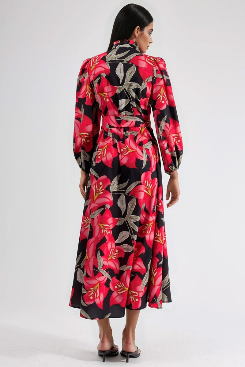 Jennyfer Floral Maxi Dress with Tie Detail - Image 3