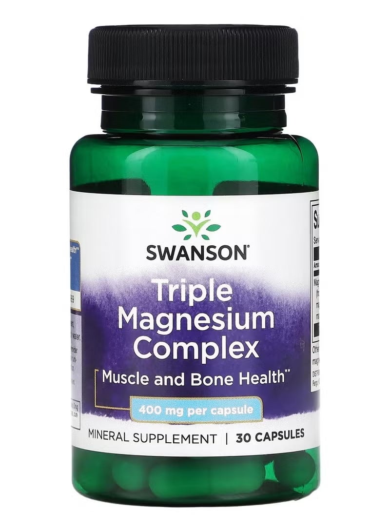 swanson triple magnesium complex 400 mg 30 vegan capsules