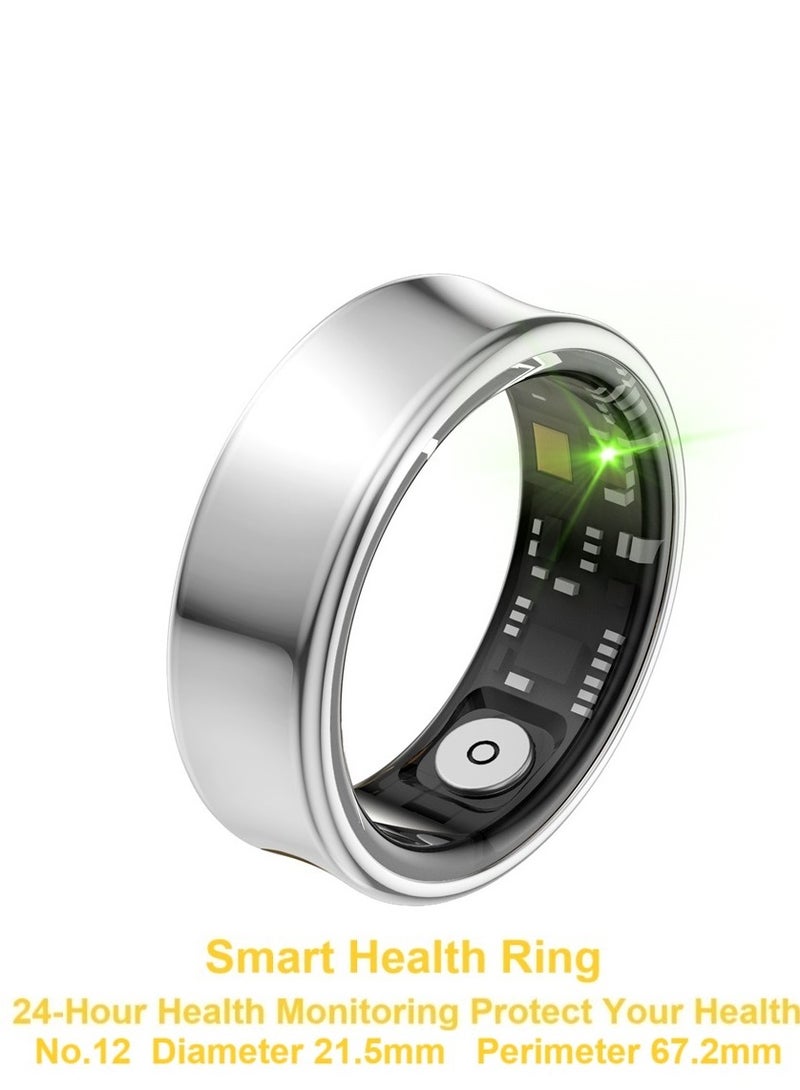 General Smart Health Ring for Heart Rate BlodOxygen Sleep Monitoring all Weather Motion Calculation 24-hour Health Monitoring Protect Your Health Bright Silver No.22  - Image 1