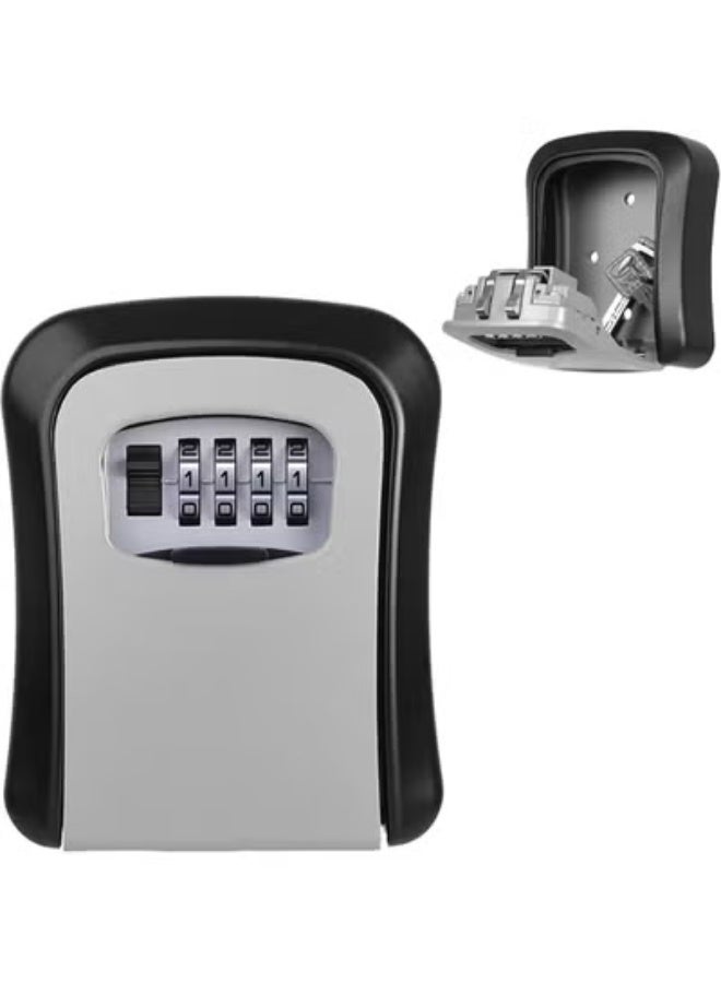Key Safe Wall Mounted, Lock Box Outdoor, Combination Box, Waterproof and Security Lockbox, Cabinet Outside for Garage School Elderly Parents Spare House Storage, 10 * 7 * 4cm- Grey - Image 1