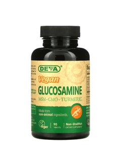 Deva Deva, Vegan Glucosamine MSM - CMO - Turmeric, 90 Tablets  - Image 1