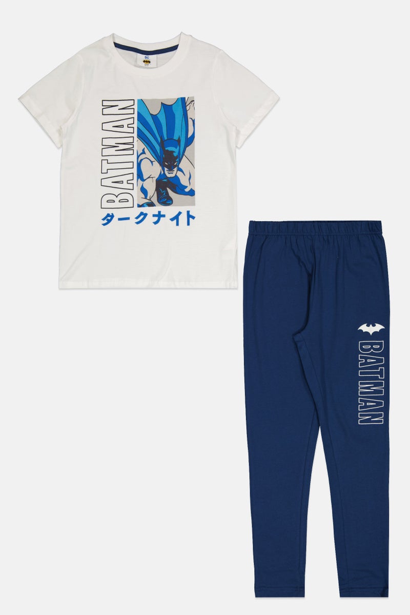 DC Kids Boy 2 Pieces Batman Pajama Set, Multicolor - Image 1