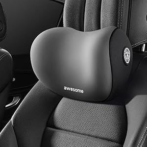 CRENTILA Car Neck Pillow,Neck Pain Relief for Long Drive Car Seat Back Head Rest Memory Foam Pillow for Driving with Adjustable Strap,and Breathable Removable Cover - Image 1
