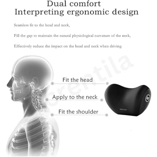 CRENTILA Car Neck Pillow,Neck Pain Relief for Long Drive Car Seat Back Head Rest Memory Foam Pillow for Driving with Adjustable Strap,and Breathable Removable Cover - Image 5