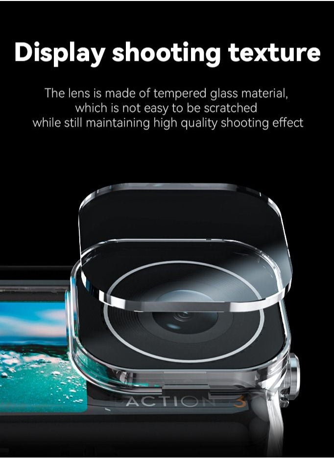 TELESIN - DJI Osmo Action 5 Pro Action 4 Action 3 Waterproof Case for 45 Meter Depth Deep Dive - Image 1