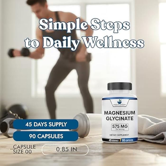 American Standard Supplements Magnesium Glycinate 575mg per Serving, 90 Veggie Capsules, Magnesium Supplement for Bone & Muscle Health, Chelated for Maximum Absorption - Image 5