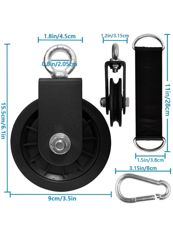 كيلا بكرة كابلات من أرابيست، بكرة رياضية 90 مم مع حزام تعليق وحلقة تثبيت، بكرة صامتة تدور 360 درجة لنظام بكرات LAT، معدات رياضية، مشاريع منزلية اصنعها بنفسك، كتل رفع - Image 5