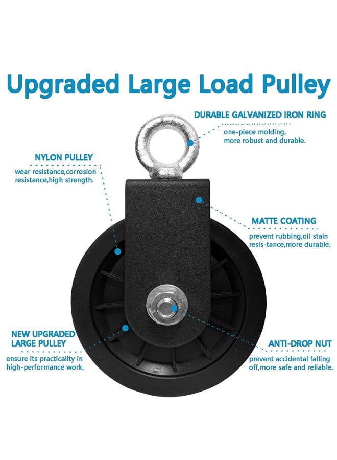 كيلا بكرة كابلات من أرابيست، بكرة رياضية 90 مم مع حزام تعليق وحلقة تثبيت، بكرة صامتة تدور 360 درجة لنظام بكرات LAT، معدات رياضية، مشاريع منزلية اصنعها بنفسك، كتل رفع - Image 2