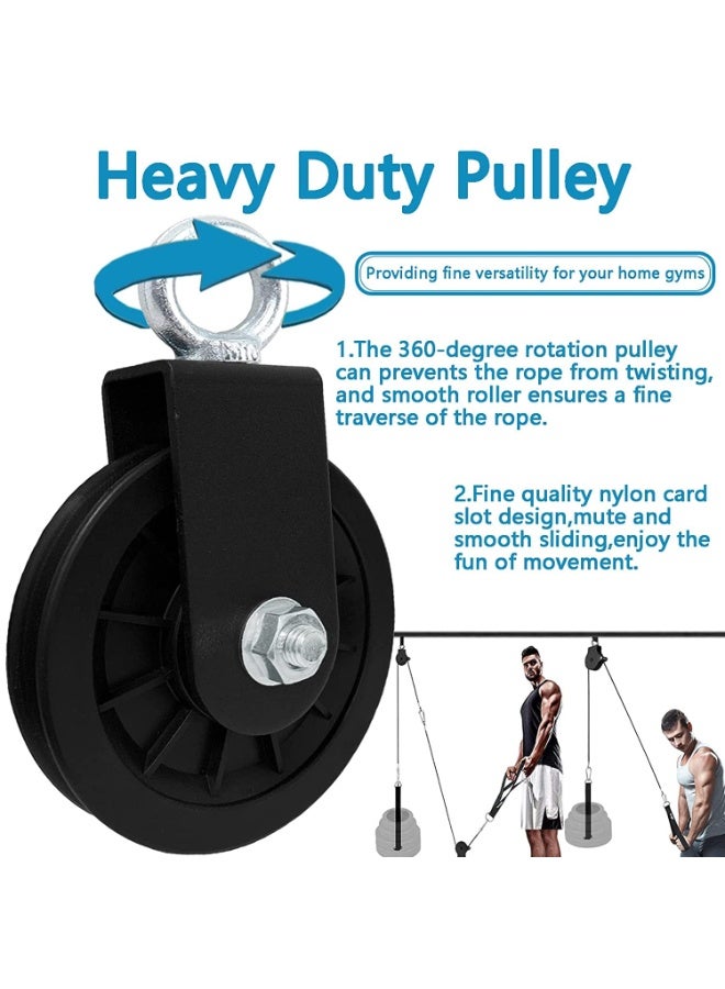 كيلا بكرة كابلات من أرابيست، بكرة رياضية 90 مم مع حزام تعليق وحلقة تثبيت، بكرة صامتة تدور 360 درجة لنظام بكرات LAT، معدات رياضية، مشاريع منزلية اصنعها بنفسك، كتل رفع - Image 3