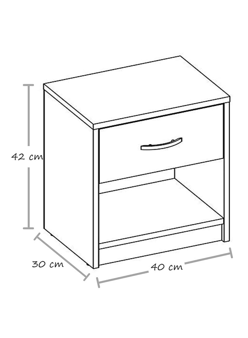 MODERN HOME Modern Beige Nightstand with Drawer and Shelf Storage - Stylish and Compact Side Table - Image 5