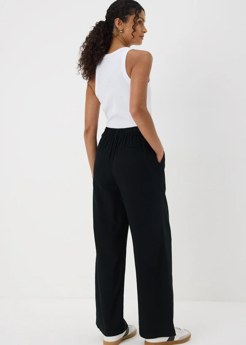 Matalan Black Wide Leg Linen Trousers