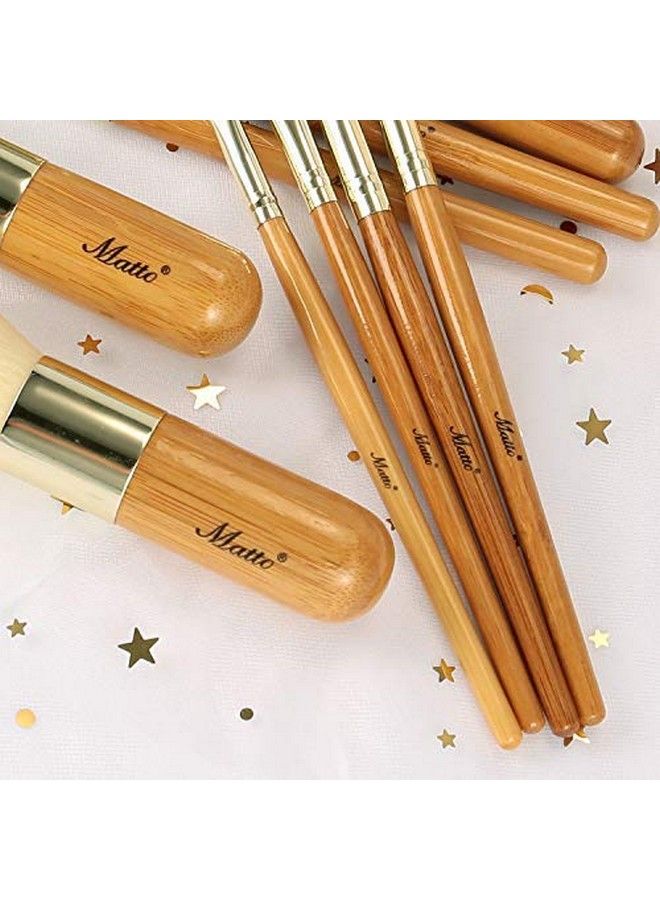 Matto Makeup Brushes 9Piece Makeup Brush Set Foundation Brush With Travel Makeup Bag - Image 5