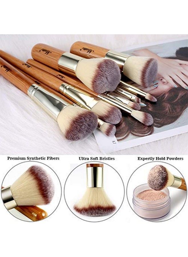 Matto Makeup Brushes 9Piece Makeup Brush Set Foundation Brush With Travel Makeup Bag - Image 4