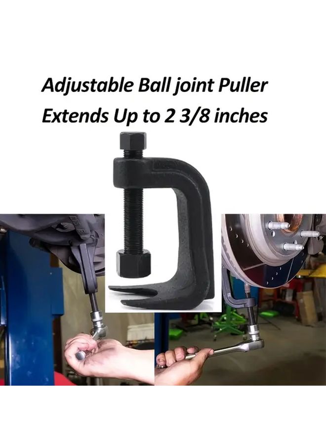 Adjustable Ball Joint Puller Tool 1pc 2 3 8 Jaw Black Carbon Steel Construction Heavy Duty Ball Head Extractor For Automotive And Mechanical Work Extends Up To 2 3 8 Inches Garage Essentials Gear Puller - Image 1