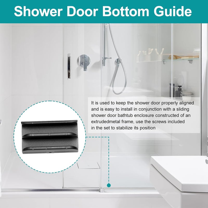 VYH M6219 Sliding Shower Door Bottom Track (Black) Suitable for Top-Hung Sliding Shower Doors Shower Door Track, 1/2-inch Slot, Suitable for 7/16-inch Thick Glass Shower Doors Plastic Track M6219 (1 pack) - Image 4