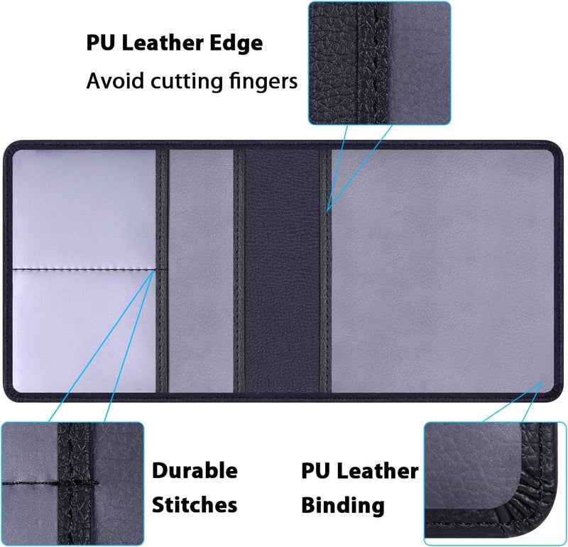 Techion Car Insurance and Registration Holder, 5.5 x 5 Inch PU Leather Vehicle Glove Box Organizer Wallet Case for Insurance Card, Driver License, Paperwork - Black - Image 4