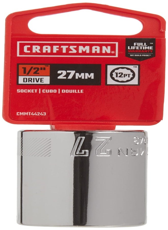 CRAFTSMAN Shallow Socket, Metric, 1/2-Inch Drive, 27mm, 12-Point (CMMT44243) - Image 2
