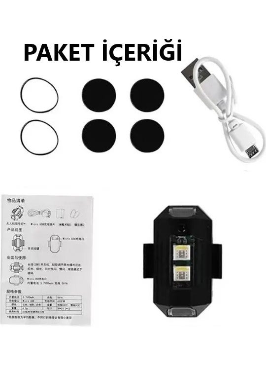Duhaline - 7 Color Mini LED Rechargeable 45W Dron Scooter Bicycle Motorcycle Car Strobe LED Warning Light - Image 1