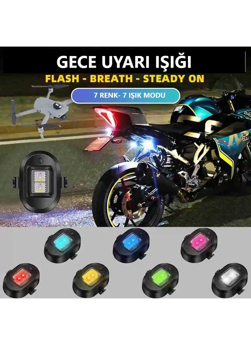 Duhaline - 7 Color Mini LED Rechargeable 45W Dron Scooter Bicycle Motorcycle Car Strobe LED Warning Light - Image 1
