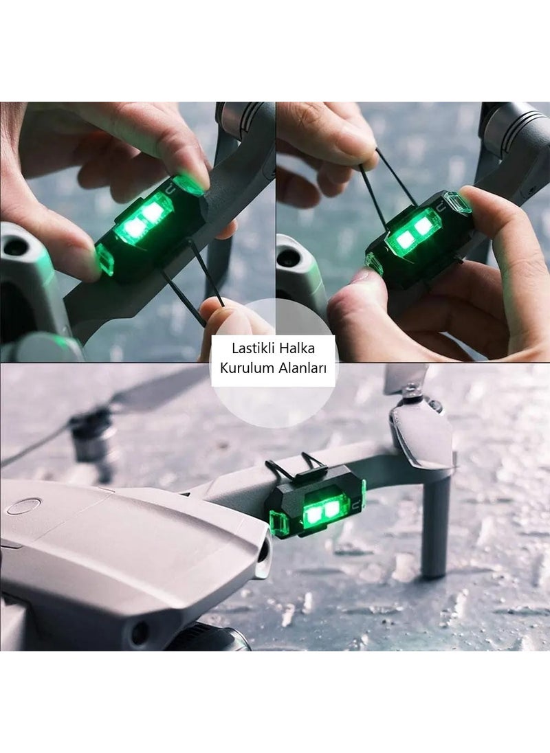 Duhaline - 7 Color Mini LED Rechargeable 45W Dron Scooter Bicycle Motorcycle Car Strobe LED Warning Light - Image 1