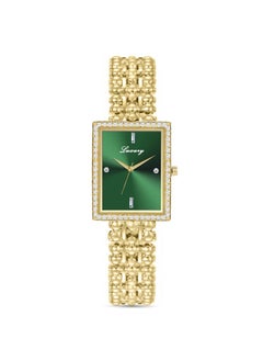 Gold bracelet with green dial