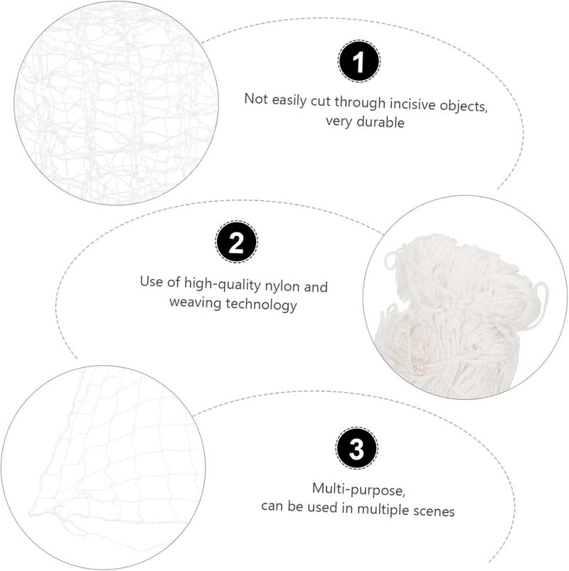 Zerodeko 1pc Decorative Fishing Net for Pirate Party Nautical Wall Hanging Photo Prop Creative Coastal Theme Decor for Beach and Boys and Girls Rooms - Image 3