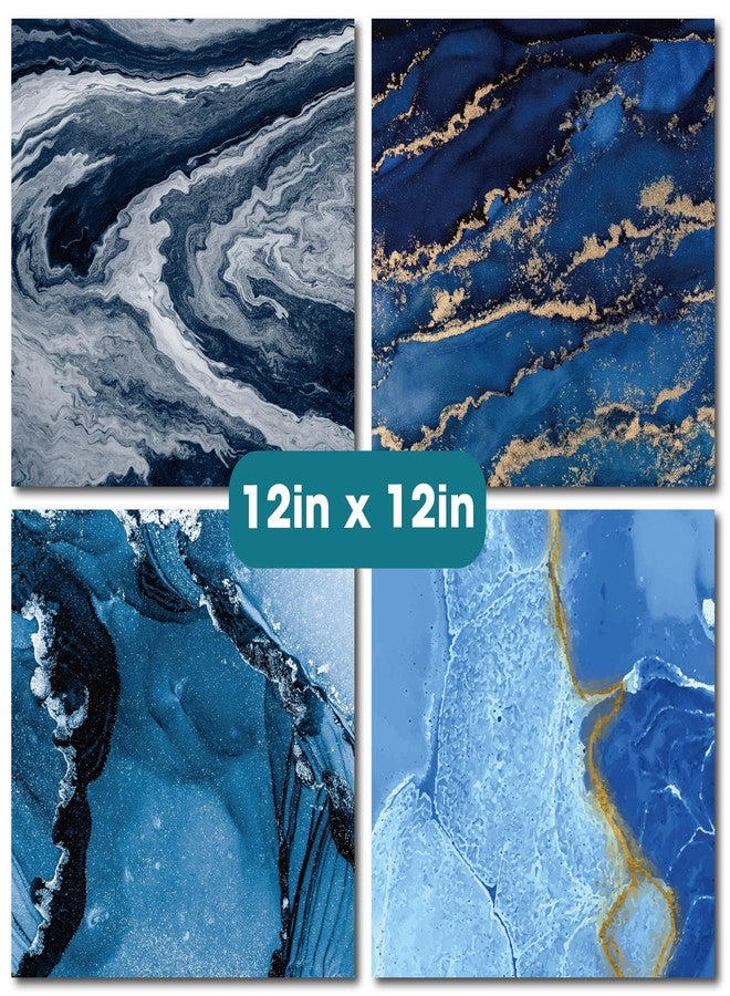 Desecraft 12x12 Ocean Marble Scrapbook Cardstock Decorative Paper for Card Making Journaling Planner Origami Decopage Decorative Spring Scrapbook Paper - Image 2