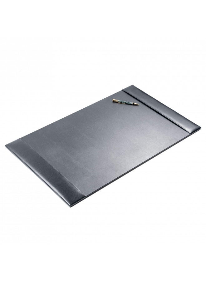 Dacasso وسادة دكاسو المربوطة مع حواف جانبية من الجلد الفاخر لسطح المكتب للكتابة، 30 × 18، أسود - Image 3