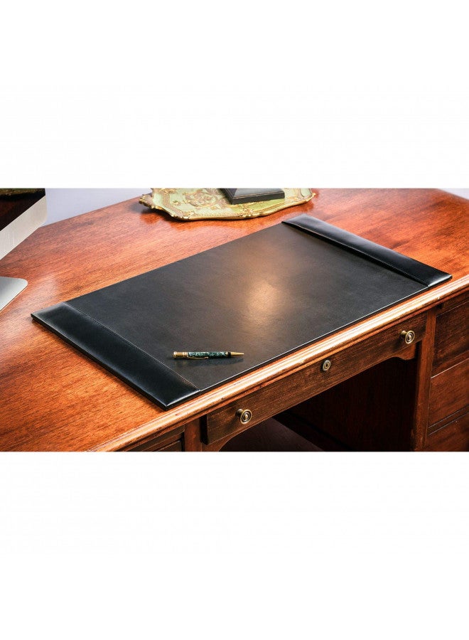 Dacasso وسادة دكاسو المربوطة مع حواف جانبية من الجلد الفاخر لسطح المكتب للكتابة، 30 × 18، أسود - Image 2