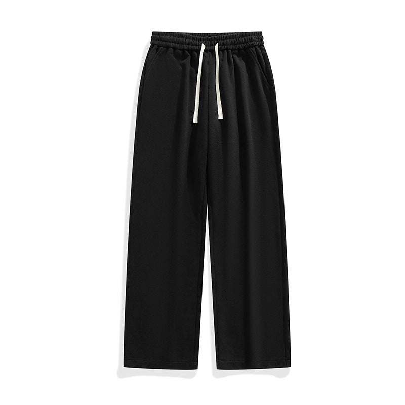 Generic ACU Mens Solid Color Loose Casual Trousers for Fall 2024 Black fleece-lined  - Image 4