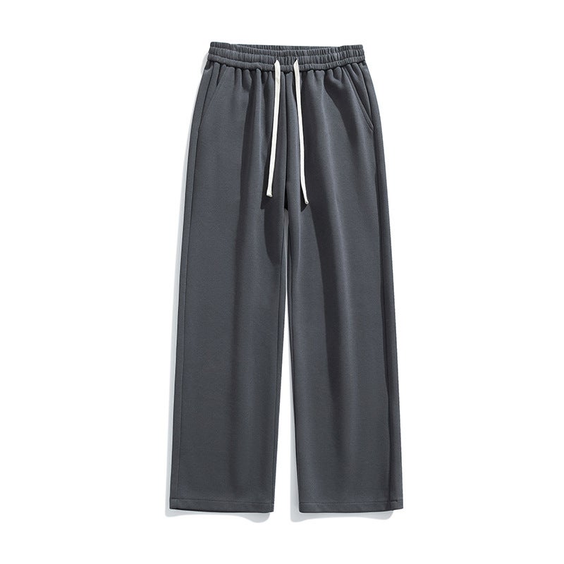 Generic ACU Mens Solid Color Loose Casual Trousers for Fall 2024 Black fleece-lined  - Image 3