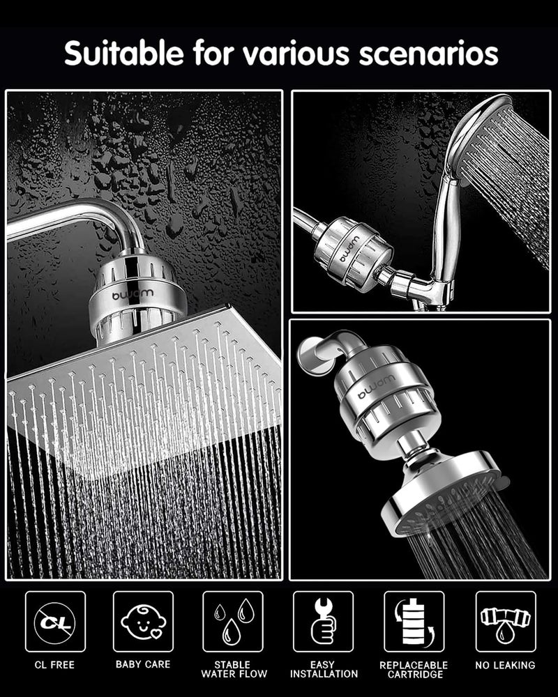BWDM Shower Filter,Hard Water filter Shower Head Filter 15 Stage Cartridge Remove Chlorine Heavy Metals and Other Sediments,Vitamin C Water Softener Reduces Dry Itchy Skin,Dandruff BWDM(Oil-Rubbed Bronze) - Image 5