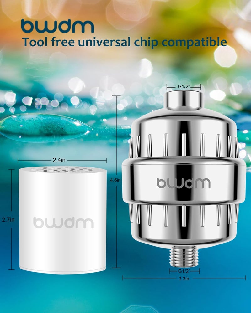 BWDM Shower Filter,Hard Water filter Shower Head Filter 15 Stage Cartridge Remove Chlorine Heavy Metals and Other Sediments,Vitamin C Water Softener Reduces Dry Itchy Skin,Dandruff BWDM(Oil-Rubbed Bronze) - Image 3