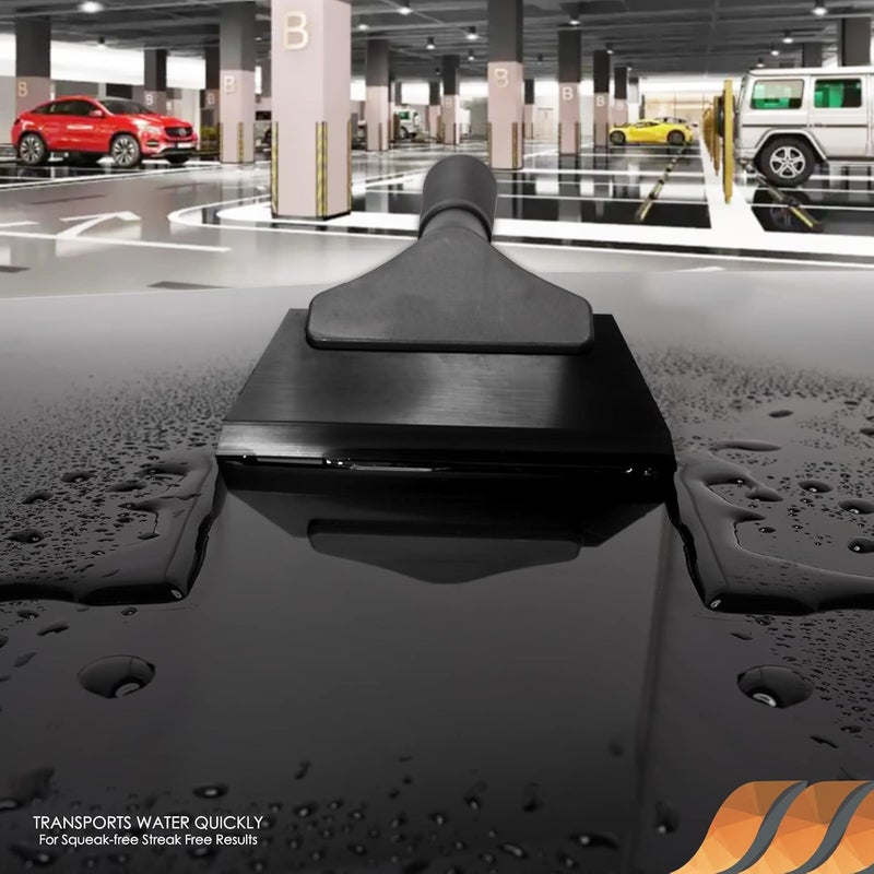 Ehdis Small Squeegee 5 inch Rubber Window Tint Windshield Scraper for Car,Glass, Mirror, Shower, Door,Bathroom Cleaning (Pure Black) - Image 2