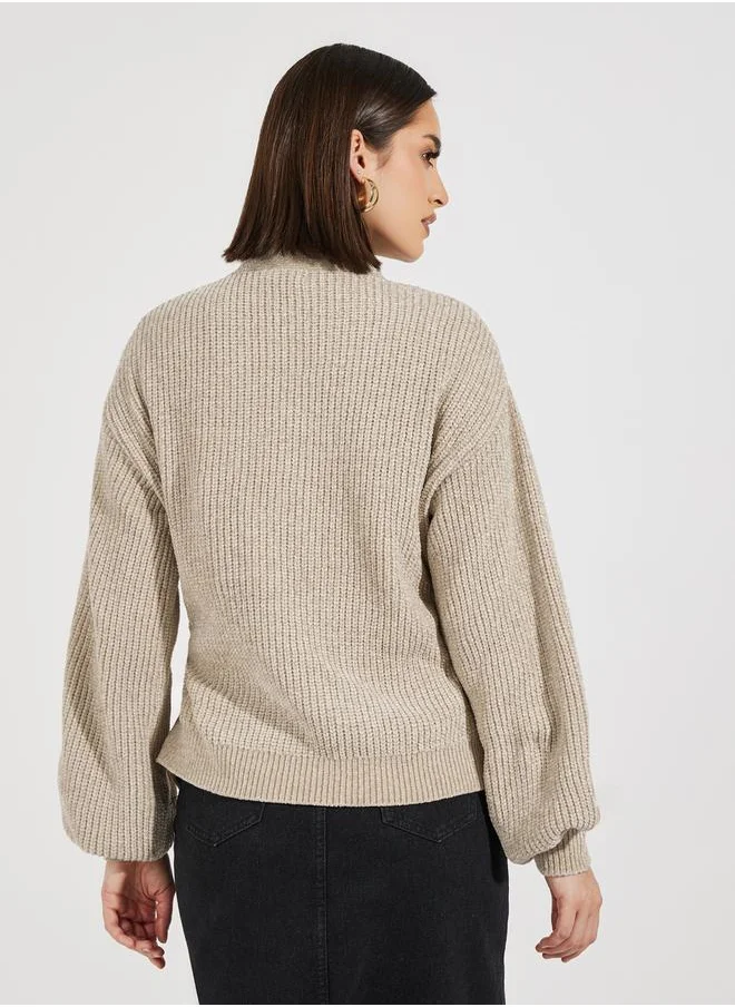 Styli Regular Fit Short Length Wrap Sweater