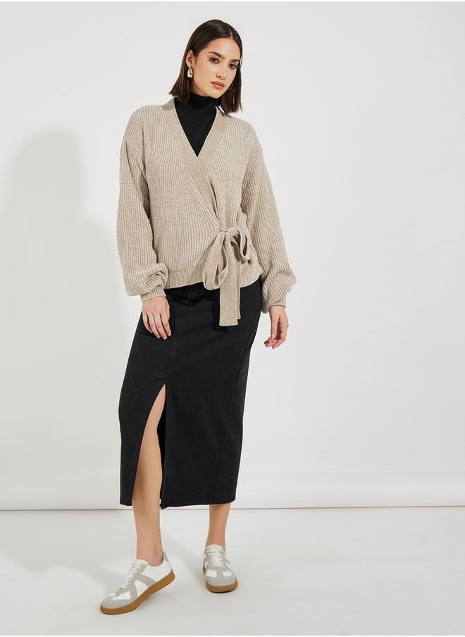Regular Fit Short Length Wrap Sweater