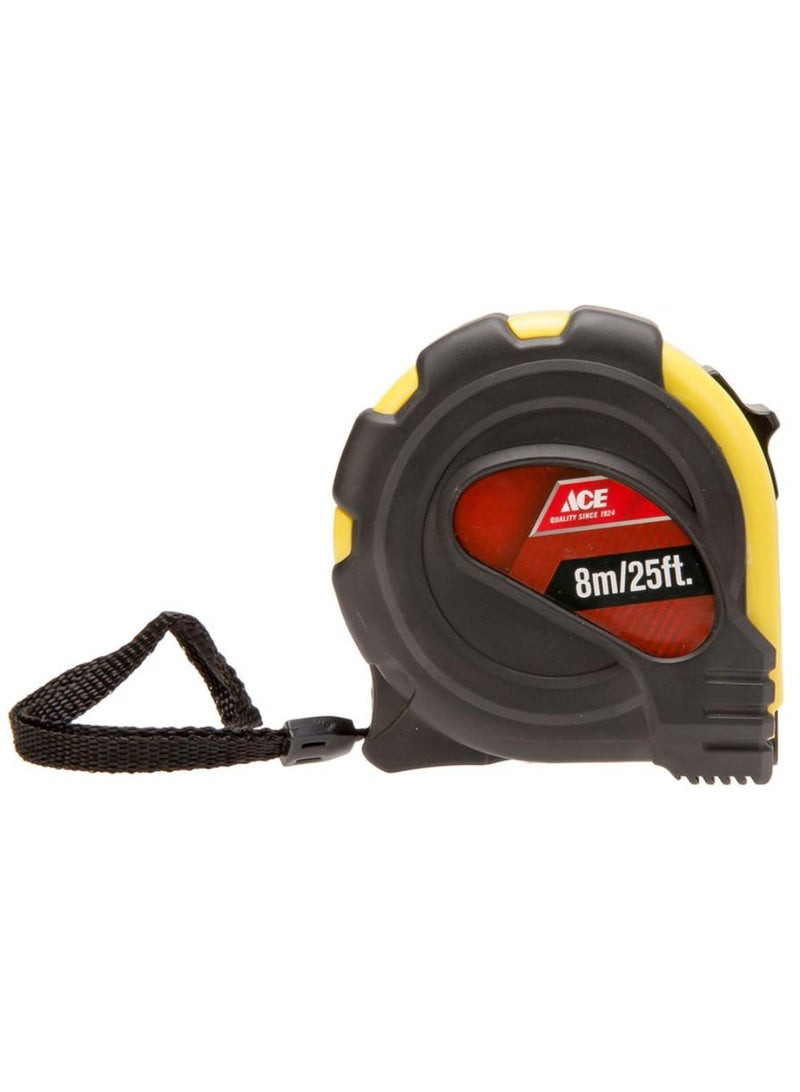 ACE Tape Measure 8M x 25mm Black & Yellow 