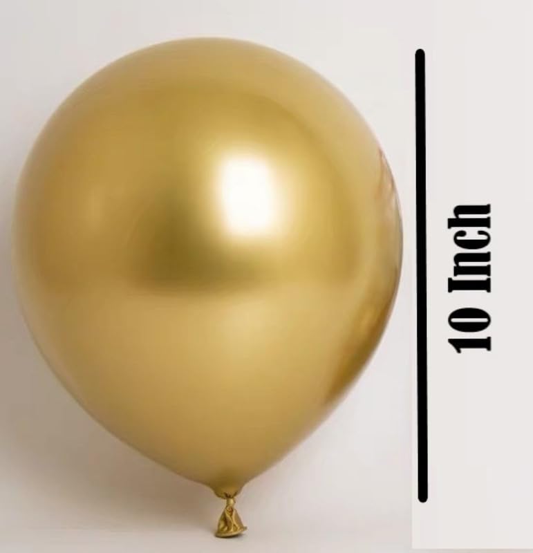Juzfun Chrome Balloon for Birthday Decoration Kit Metallic Multicolour 20 pcs Latex Glossy Finish Party Balloons for Wedding, Anniversary Celebration 10 Inch Helium & Air Supported - Image 2