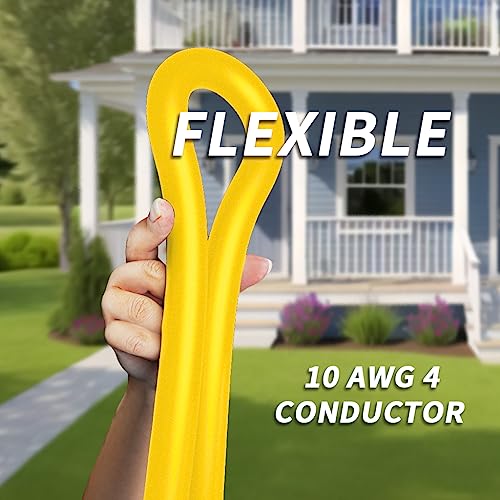 PlugSaf 50FT 30 Amp Generator Extension Cord 4 Prong, NEMA L14-30P/L14-30R 10 Gauge STW 125/250V Twist Lock Generator Cord Heavy Duty, Yellow ETL Listed - Image 3