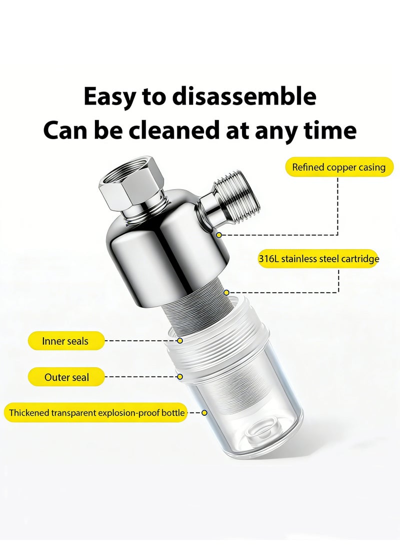 Bathroom Shower Head Pre-Filter,Stainless Steel Home Water Filter – No-Replacement Filter Element,Prevents Impurities, for Water Heater, Washing Machine & Dishwasher - Image 2
